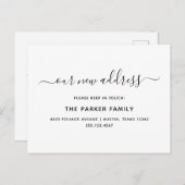 Carte Postale Faire-part de déplacement | Script simple (Devant / Derrière)