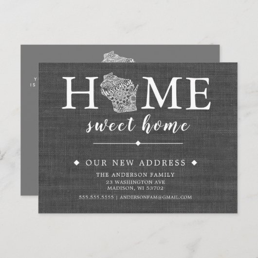 Carte postale Faire-part de déplacement WISCONSIN (Devant / Derrière)