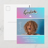 Carte Postale Faire-part de diplôme (Devant / Derrière)