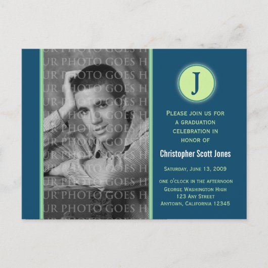 Carte postale Faire-part de diplôme de monogramme (Devant)