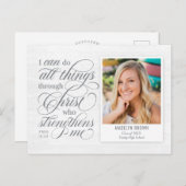 Carte postale Faire-part de diplôme renforcée (Devant / Derrière)