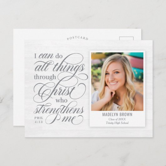 Carte postale Faire-part de diplôme renforcée (Devant / Derrière)