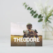 Carte Postale Faire-part de diplôme un athlète photo (Debout devant)