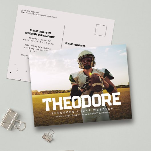 Carte Postale Faire-part de diplôme un athlète photo