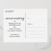 Carte postale Faire-part de finition de script (Verso)