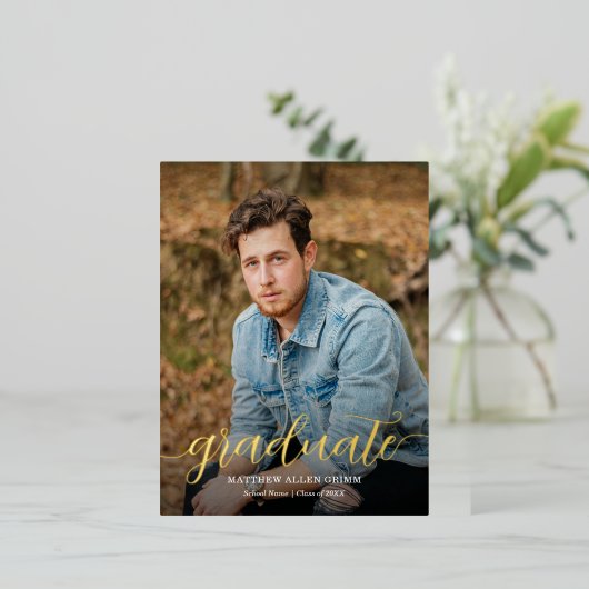 Carte postale Faire-part de finition de script (Debout devant)