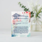 Carte Postale Faire-part de graduation aquarelle (Debout devant)