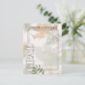 Carte Postale Faire-part de graduation Botanique Floral Boho (Debout devant)