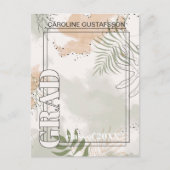 Carte Postale Faire-part de graduation Botanique Floral Boho (Devant)