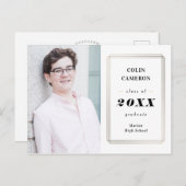 Carte postale Faire-part de graduation de bordure  (Devant / Derrière)