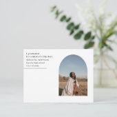 Carte Postale Faire-part de graduation de photo minimal Arc mode (Debout devant)