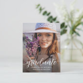 Carte Postale Faire-part de graduation de script (Debout devant)