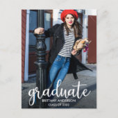 Carte Postale Faire-part de graduation de script moderne (Devant)
