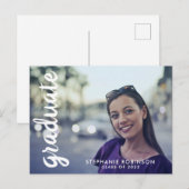 Carte Postale Faire-part de graduation de script photo personnal (Devant / Derrière)