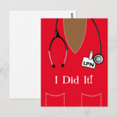 Carte Postale Faire-part de graduation des infirmières du LPN No (Devant / Derrière)