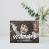 Carte Postale Faire-part de graduation du script de brosse et in (Debout devant)