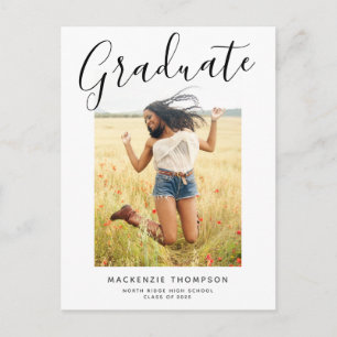 Carte Postale Faire-part de graduation en calligraphie moderne