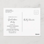 Carte Postale faire-part de graduation en lettres noires (Dos)