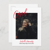 Carte postale Faire-part de graduation manuscrite (Devant / Derrière)