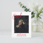 Carte postale Faire-part de graduation manuscrite (Debout devant)