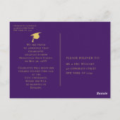 Carte Postale Faire-part de graduation multi-photo de script sim (Dos)