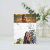 Carte Postale Faire-part de graduation photo moderne d'hier et d (Debout devant)