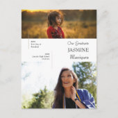 Carte Postale Faire-part de graduation photo moderne d'hier et d (Devant)