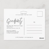 Carte postale Faire-part de graduation Smooth Note (Dos)