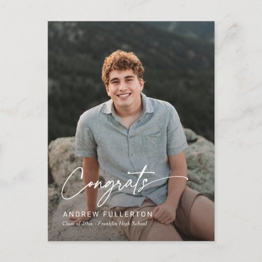 Carte postale Faire-part de graduation Smooth Note (Devant)