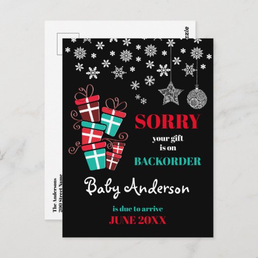 Carte Postale Faire-part de grossesse (Devant / Derrière)