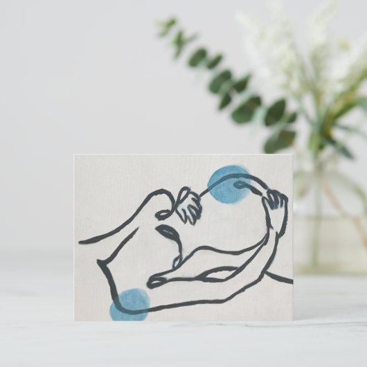 Carte Postale Faire-part de grossesse bébé garçon (Debout devant)