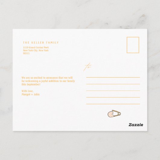 Carte Postale Faire-part de grossesse de Stork (Dos)