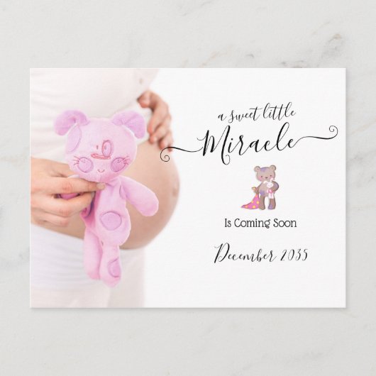 Carte Postale Faire-part de grossesse | Miracle (Devant)