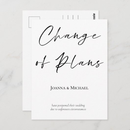 Carte Postale Faire-part de la date du Mariage de modification d (Devant / Derrière)