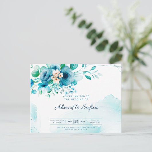 Carte Postale faire-part de mariage (Debout devant)