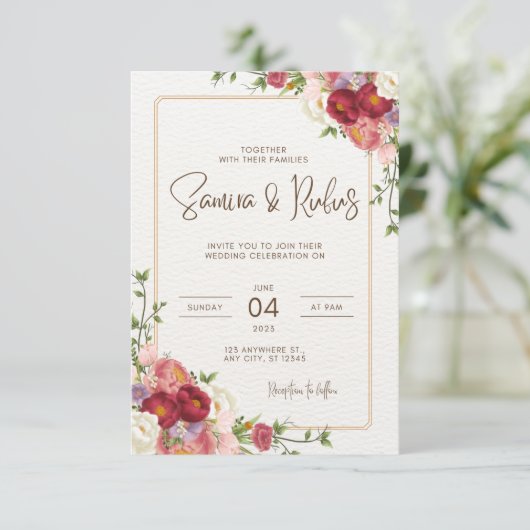 carte postale faire-part de mariage (Debout devant)