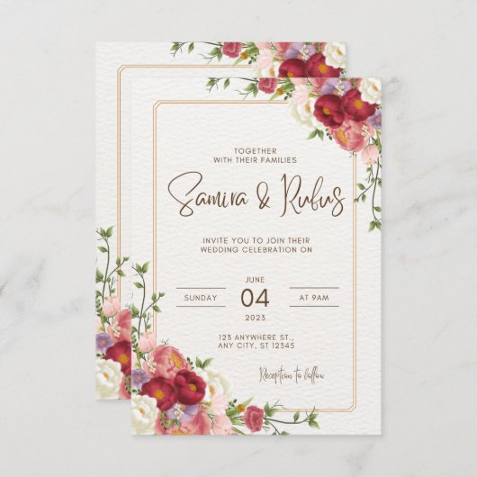 carte postale faire-part de mariage (Devant / Derrière)