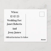 Carte Postale Faire-part de mariage (Dos)