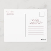 Carte Postale Faire-part de mariage à calligraphie élégante en o (Dos)