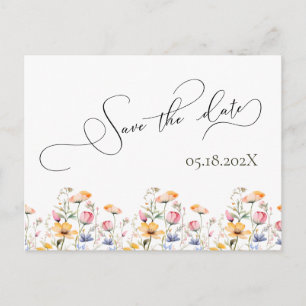 Carte Postale Faire-part de mariage à date sauvée aquarelle Prai
