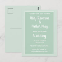 Faire-part de mariage à deux tons vert profond