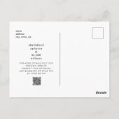 Carte Postale Faire-part de mariage à initiales simples noires a (Dos)
