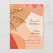 Carte Postale Faire-part de mariage Abstrait en terre cuite dess (Devant)