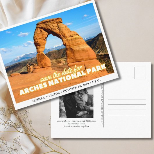Carte Postale Faire-part de mariage au parc national des Arches
