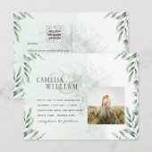 Carte Postale Faire-part de mariage avec code QR PHOTO de verdur (Devant / Derrière)