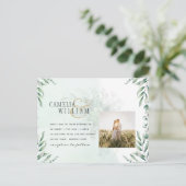 Carte Postale Faire-part de mariage avec code QR PHOTO de verdur (Debout devant)