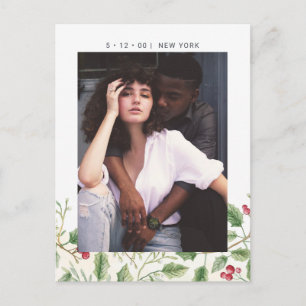 Carte Postale Faire-part de mariage avec photo de Noël