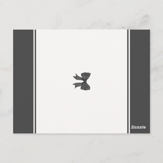 Carte Postale Faire-part de mariage Black Coquette Bow Shower (Dos)