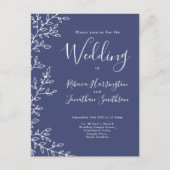 Carte postale Faire-part de mariage bleu marine à  (Devant)