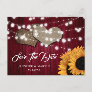 Carte Postale Faire part de mariage Bois Bourgogne Tournesol